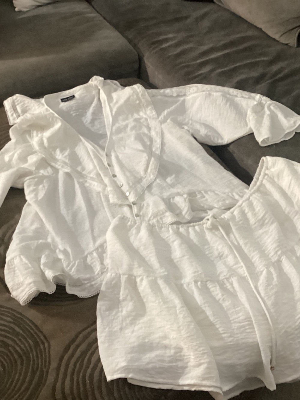 City Chic white short set with flowy arms.  Size XL.